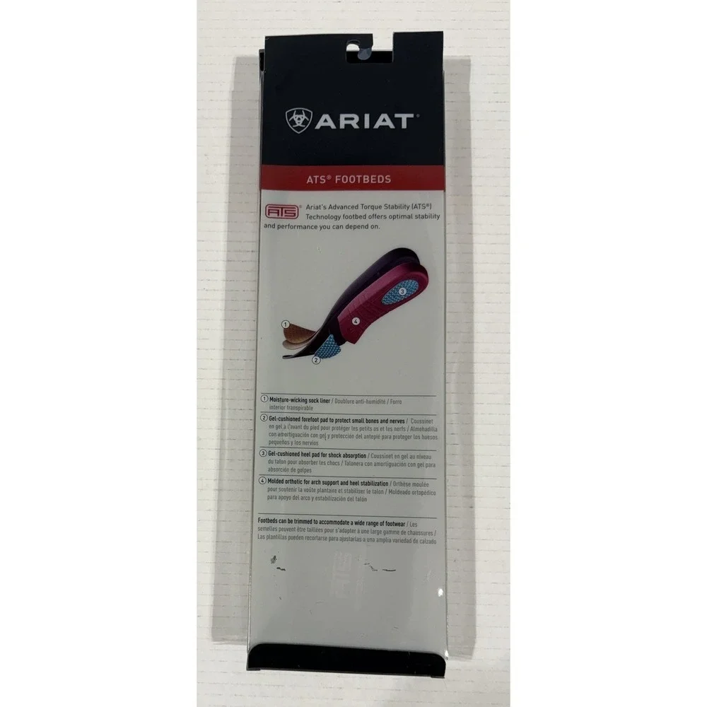 ARIAT - Men's ATS‎ Square Toe Footbed Shoe Boot Insoles - NEW in package